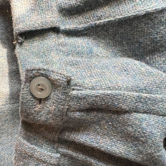 Vtg Koret Of California Wool Skirt Green Blue Teal Belt Size 9/10 Union Made - Picture 6 of 16